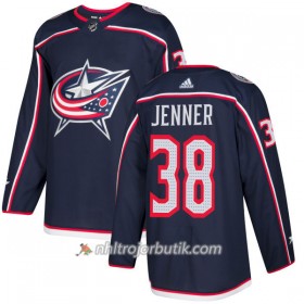 Män Ishockey Columbus Blue Jacket Tröjas Boone Jenner 38 Adidas 2017-2018 Marinblå Authentic